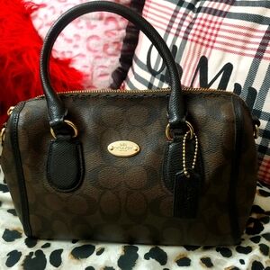 Coach Brown And Black Medium Size Purse